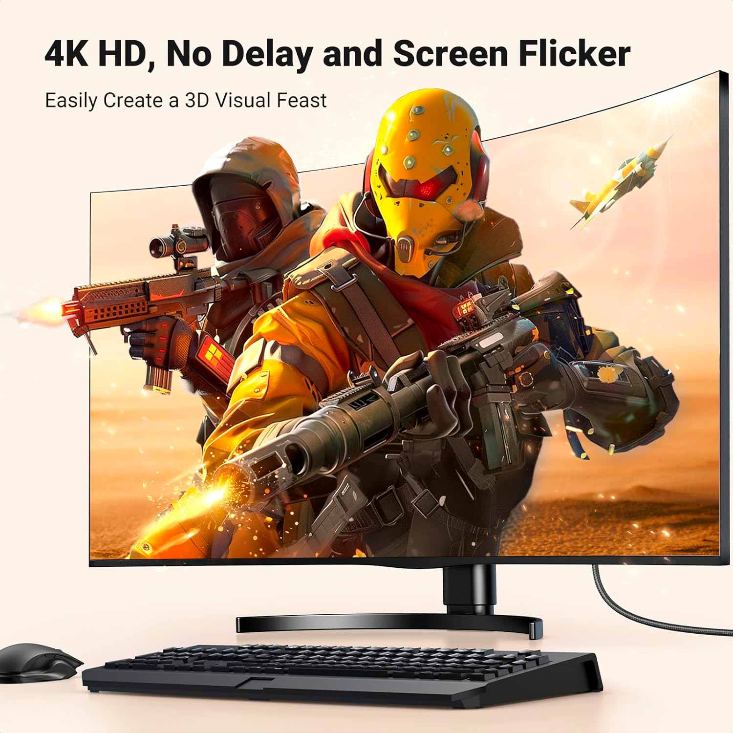 Cable Ugreen Display Port 1.2 a HDMI 1.4 4K 3 MTS 35843 - Imagen 2