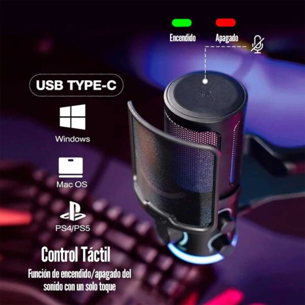 Microfono Gamer Fifine Tam6 Con Brazo Black - Imagen 2
