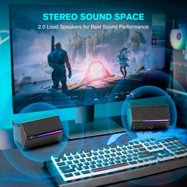 Altavoces Fifine A20 Gaming Speaker Black - Imagen 5