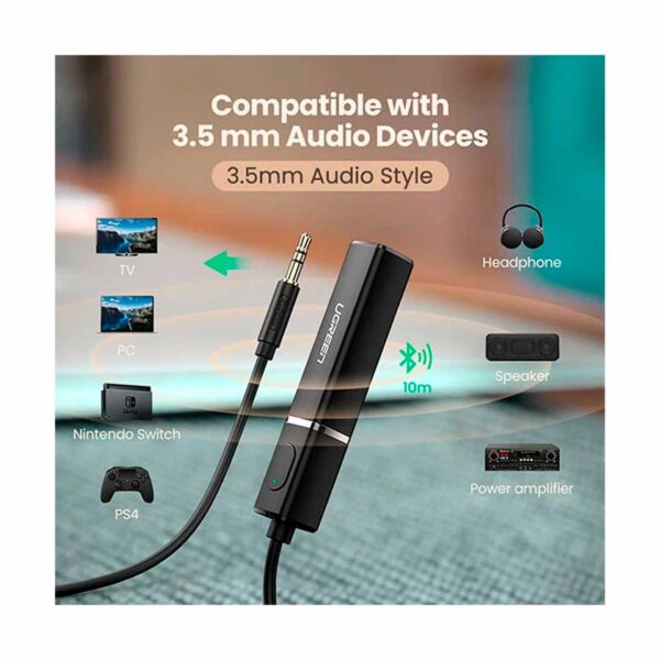 Transmisor Ugreen Bluetooth 3.5Mm Audio Port Hifi Sound Cm 107-40761 - Imagen 3