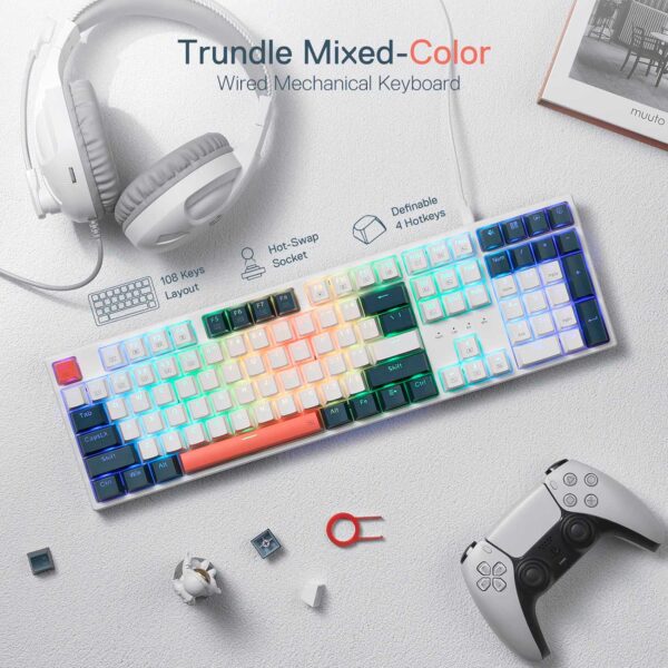 Teclado Gamer Redragon Trundle K668Wbo-Rgb English - Imagen 2