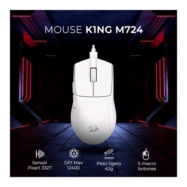 Combo Redragon S143 Teclado K617Rgb Fizz Sp (Español Cableado) + Mouse M724 White - Imagen 4