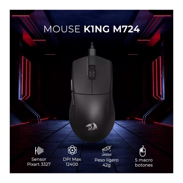 Combo Redragon S143 Teclado K617Rgb Fizz Sp (Español Cableado) + Mouse M724 Black - Imagen 4