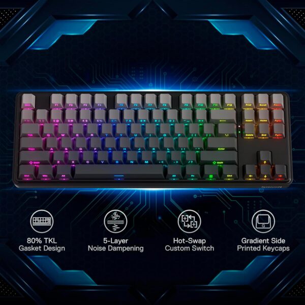 Teclado Gamer Redragon Star Blade Rgb Pro Wireless English K707 Black Degraded - Imagen 2