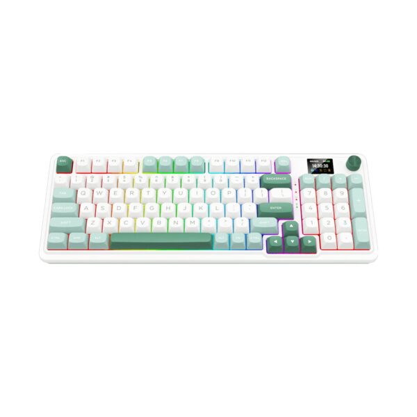 Teclado Gamer Redragon Galatin Pro Rgb Wireless English K719Wg White/Green - Imagen 2