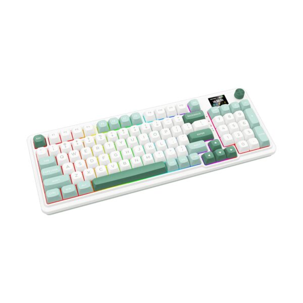 Teclado Gamer Redragon Galatin Pro Rgb Wireless English K719Wg White/Green - Imagen 3