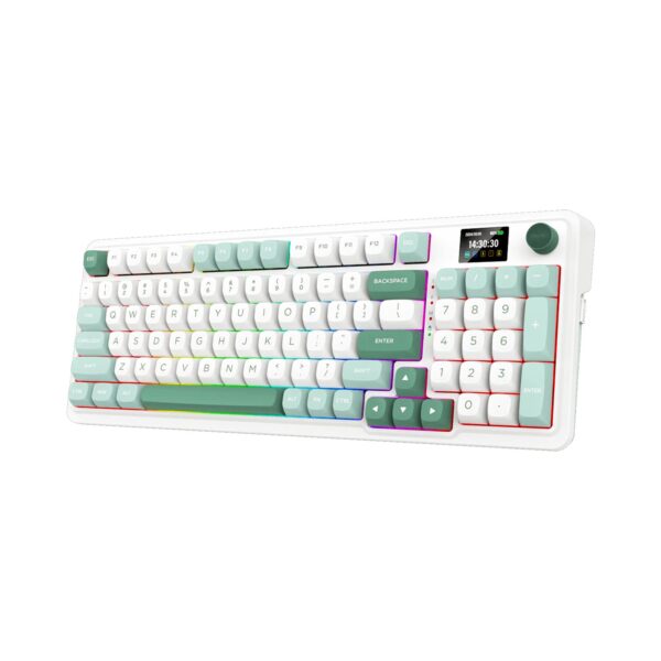 Teclado Gamer Redragon Galatin Pro Rgb Wireless English K719Wg White/Green - Imagen 4