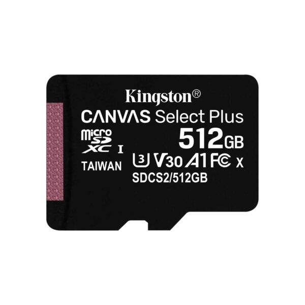 Memoria microSDXC Kingston Canvas Select Plus SDCS2 512 GB 100 MB/s A1 Clase 10 UHS-I - Imagen 2