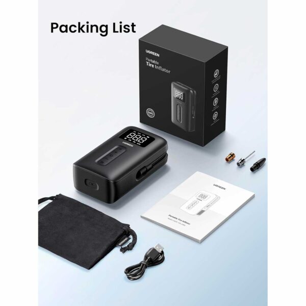 Inflador de Neumaticos Portatil Ugreen CD259-15951 Negro - Imagen 6
