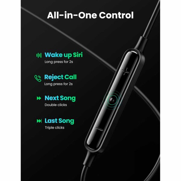 Audifonos Alambricos Ugreen USB-C In-Ear Con Microfono Negro EP103-30638 - Imagen 3