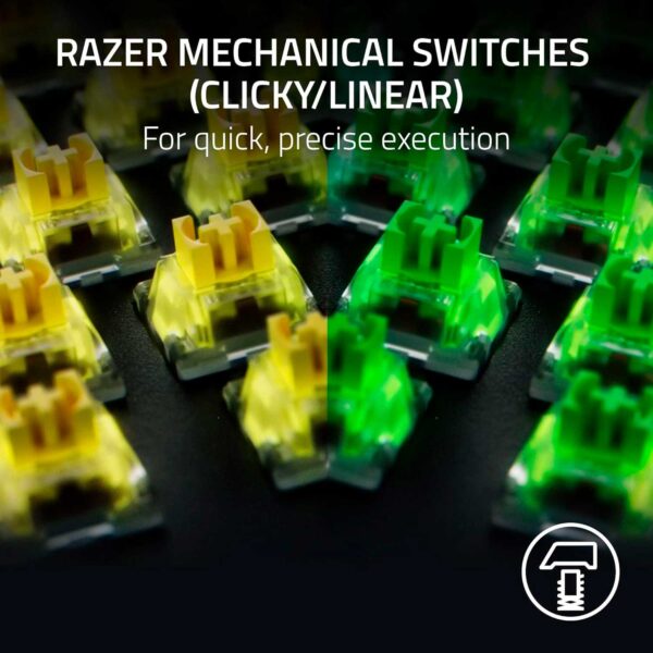 Teclado Gamer Razer Blackwidow V4 Mechanical Us Switch Yellow Chroma Black - Imagen 2