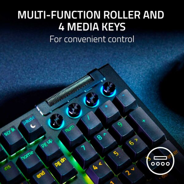Teclado Gamer Razer Blackwidow V4 Mechanical Us Switch Yellow Chroma Black - Imagen 6