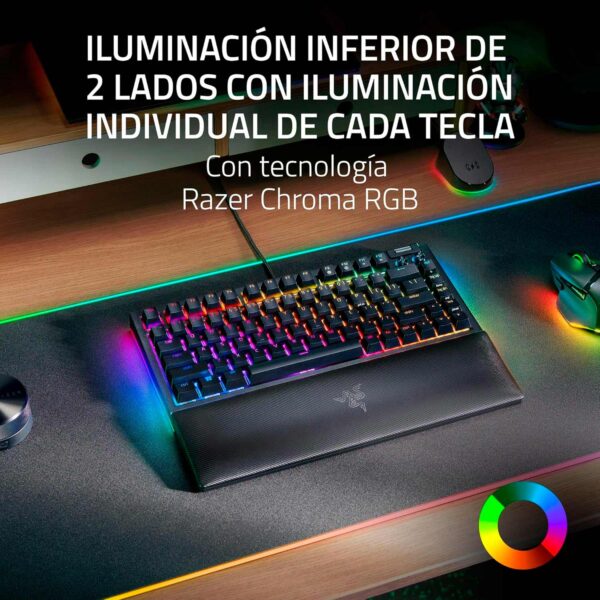 Teclado Gamer Razer Blackwidow V4 75% Mechanical Us Switch Orange Chroma Black - Imagen 4