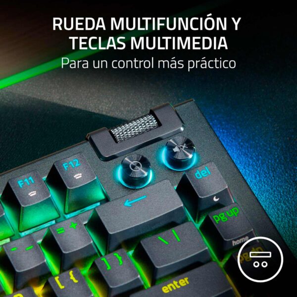 Teclado Gamer Razer Blackwidow V4 75% Mechanical Us Switch Orange Chroma Black - Imagen 5