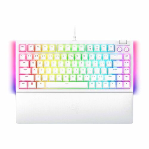 Teclado Gamer Razer Blackwidow V4 75% Mechanical Us Switch Orange Chroma White