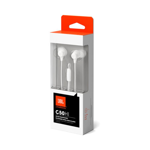Audifonos JBL Alambricos In Ear Manos Libres 1.2m C50HI Blanco