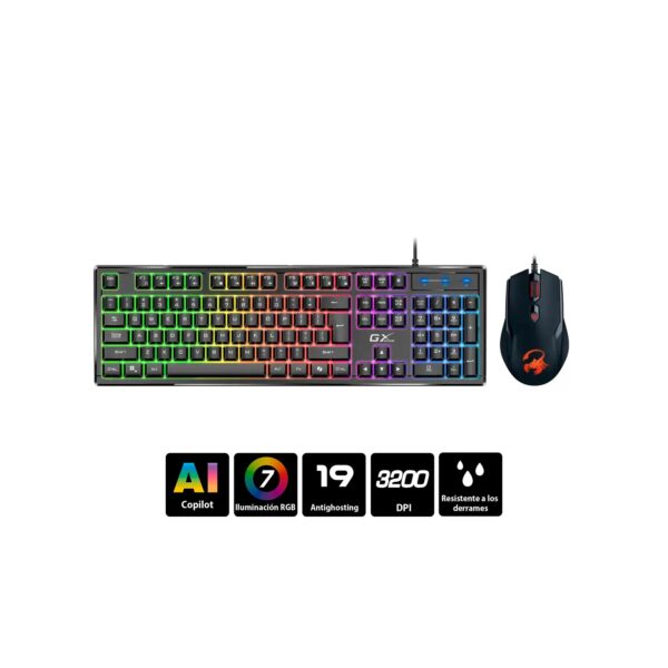 Kit Gamer Teclado Mouse Genius GX Scorpion KM-GX6 RGB 19 Teclas Black - Imagen 3