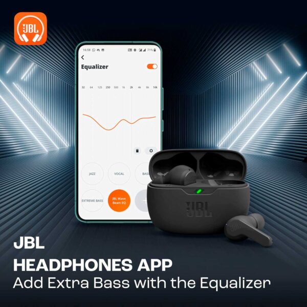Audifonos Inalambricos JBL Wave Beam Perfect Fit IP54 Negro - Imagen 5