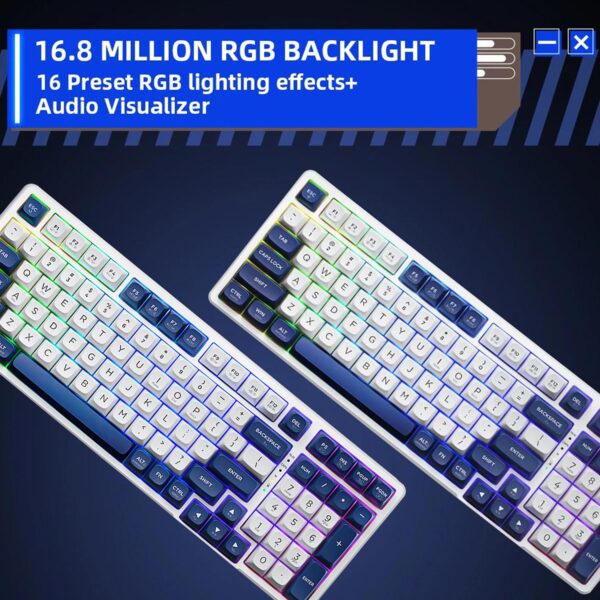 Teclado Gamer Thunderobot Mecanico Con Cable K98 SP Blue Switch Outemu Red Led-RGB - Imagen 4