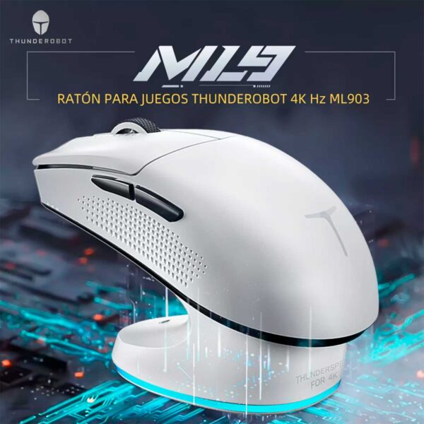 Mouse Gamer Thunderobot ML903 Mini Inalambrico BT/Nearlink 30k DPI Blanco - Imagen 2