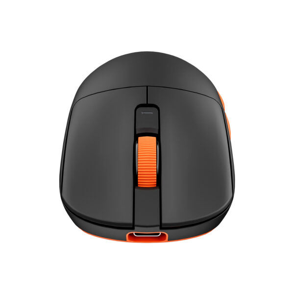 Mouse Gamer Royal Kludge M30-Paw 12000 Dpi Wireless BT Black Orange - Imagen 3