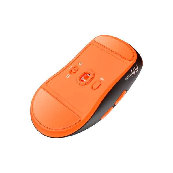 Mouse Gamer Royal Kludge M30-Paw 12000 Dpi Wireless BT Black Orange - Imagen 5