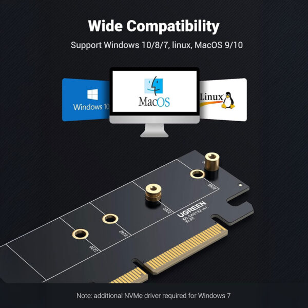 Tarjeta de Expansion Ugreen x1 M.2 Nvme Pcie 3.0 X4 Cm302 Hasta 4tb 30715 - Imagen 4