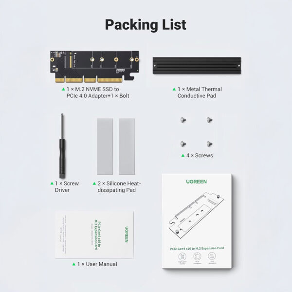 Tarjeta de Expansion Ugreen x1 M.2 Nvme Pcie 3.0 X4 Cm302 Hasta 4tb 30715 - Imagen 5
