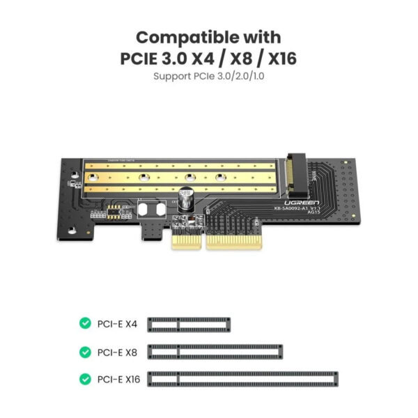 Adaptador De Tarjeta M.2 Sata + M.2 Nvme - Pcie 3.0 X4 Ugreen 70504 - Imagen 2