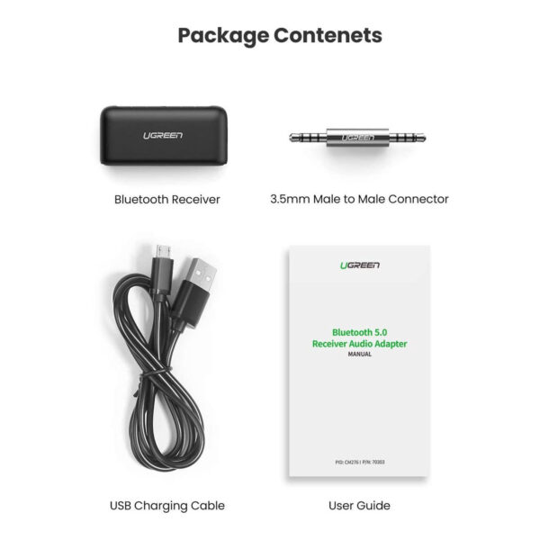 Receptor Bluetooth 5.0 Audio Ugreen 3.5mm CM276 70303 - Imagen 5