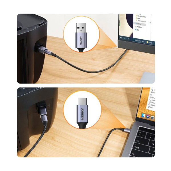 Adaptador Ugreen USB-C a USB 2.0 Tipo B US382 para Impresora - 20120 - Imagen 4