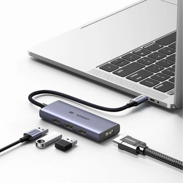 Hub Ugreen USB C 4 en 1 De 3 Puertos USB-A 3.0 y 1 HDMI 50629 - Imagen 2