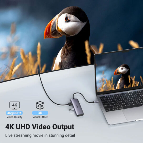 Hub Ugreen 6 en 1 USB-C a HDMI/USB-A/USB-C PD 100W CM511-35999 - Imagen 6