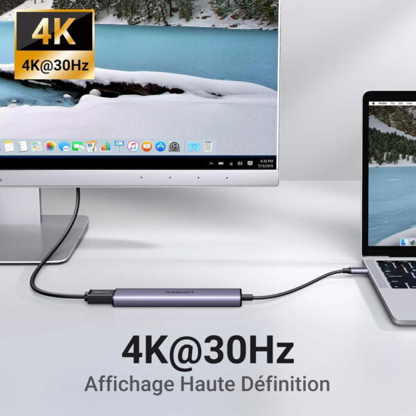 Hub Ugreen 5 en 1 USB-C a HDMI/USB PD 100W CM136-70495 - Imagen 4