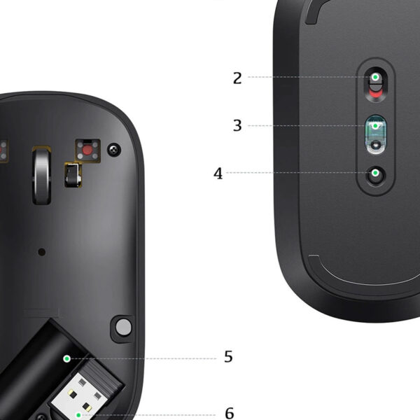 Mouse Inalambrico Ugreen Silent 2.4GHz 4000 dpi 90372 Negro - Imagen 2