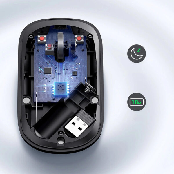 Mouse Inalambrico Ugreen Silent 2.4GHz 4000 dpi 90372 Negro - Imagen 5