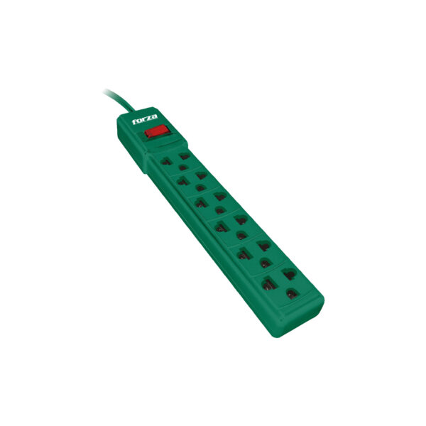 Regleta Forza PS-001G 110/220V 6-Univ NEMA Verde - Imagen 2