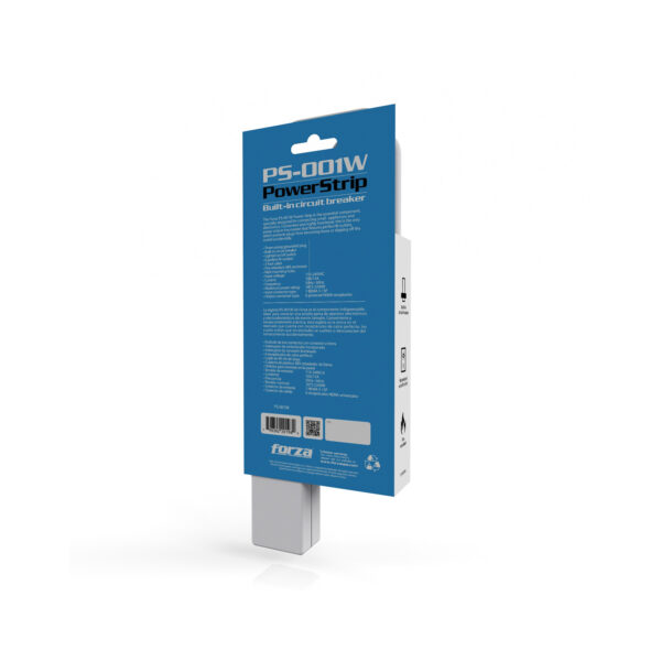 Regleta Forza PS-001W 110/220V 6-Univ NEMA Blanco - Imagen 2