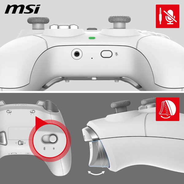 Mando MSI Force GC300 Inalambrico 2.4hz/Bluetooth Blanco - Imagen 4