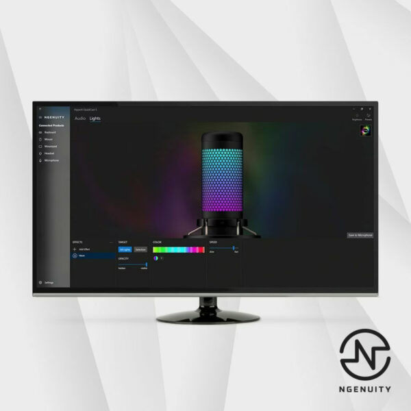 Microfono Hyperx Alambrico Quadcast S USB Iluminacion RGB Negro - Imagen 5