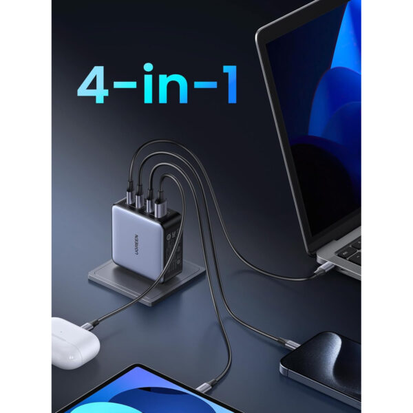 Cargador Ugreen Pro 160W 4 Puertos 3*USB-C 1*USB-A X736-25876 Gris - Imagen 3
