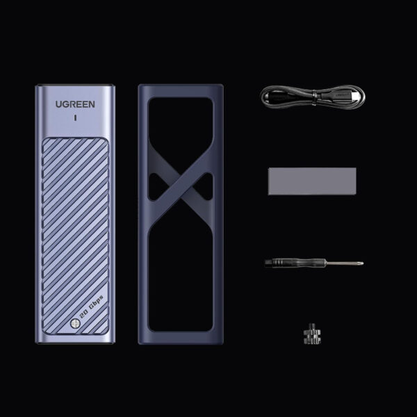 Case Ugreen Para SSD M.2 NVME/SATA 20GBS USB-C CM777 25665 Gris - Imagen 6