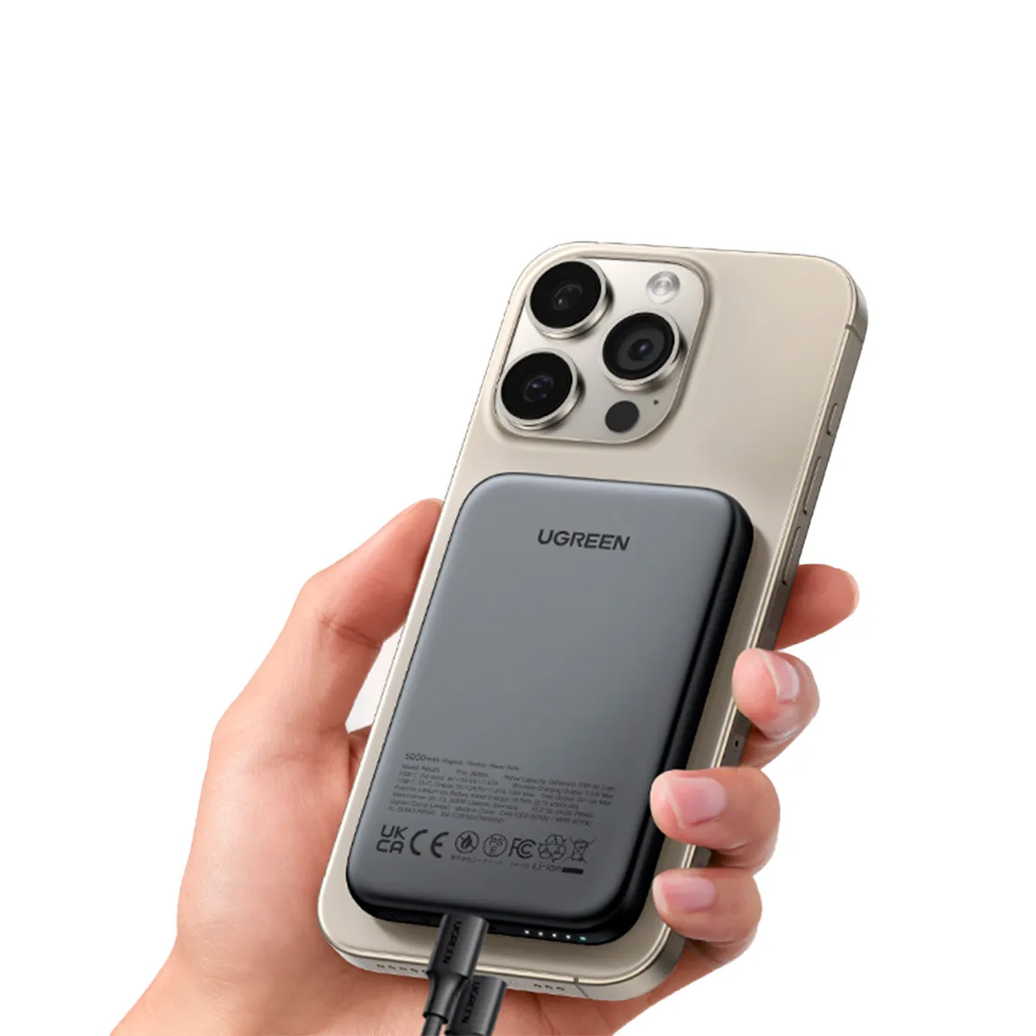 Power Bank Ugreen PB560 5000 mAh Magnetico 15W 25866 Negro - Imagen 3