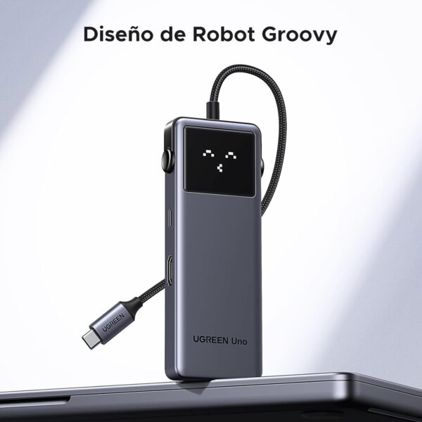 Hub Ugreen 7 en 1 USB-C HDMI 4K@60Hz Ethernet 1Gbps 100W PD Gris CM888-45155 - Imagen 5