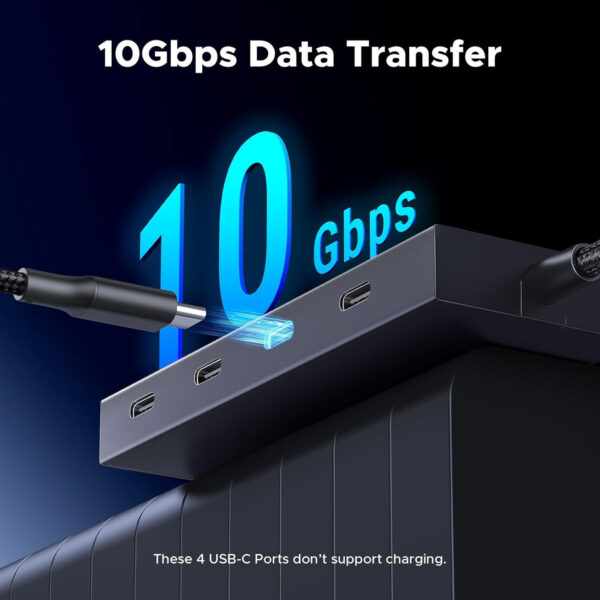 Hub Ugreen 5 en 1 USB-C a 4x USB-C 3.2 PD 100W Negro CM806-55334 - Imagen 3