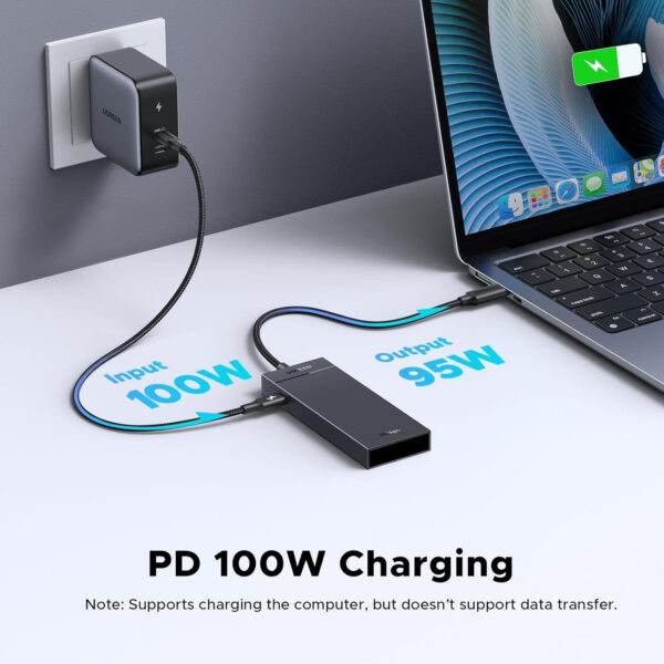 Hub Ugreen 5 en 1 USB-C a 4x USB-C 3.2 PD 100W Negro CM806-55334 - Imagen 4