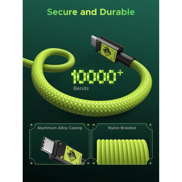 Cable Ugreen USB-C a USB-C 5A/100W Carga Rapida Genshin Impact 1m Verde L512-45063GI - Imagen 5