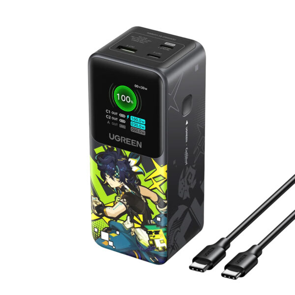 Power Bank Ugreen 20000mAh 130W 2C1A Genshin Impact Edition Negro PB721-35524GI - Imagen 2