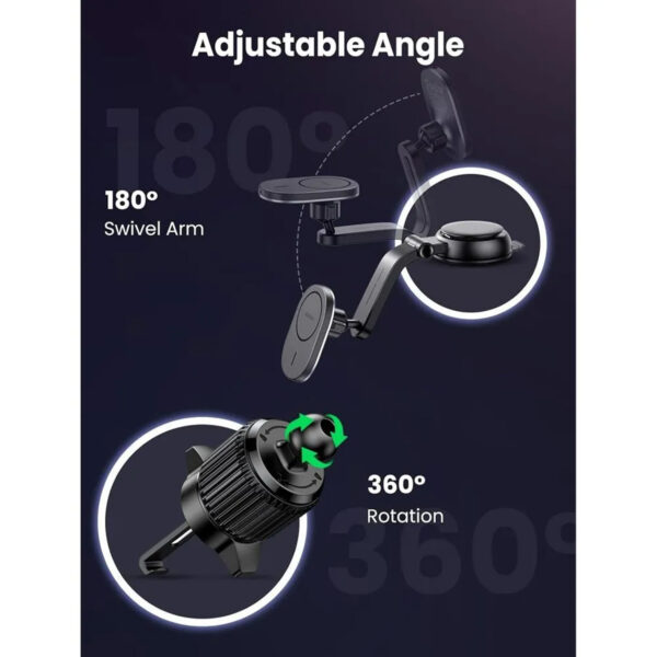 Cargador Inalambrico Magnetico Ugreen Para Auto 15W Negro 15120 - Imagen 6