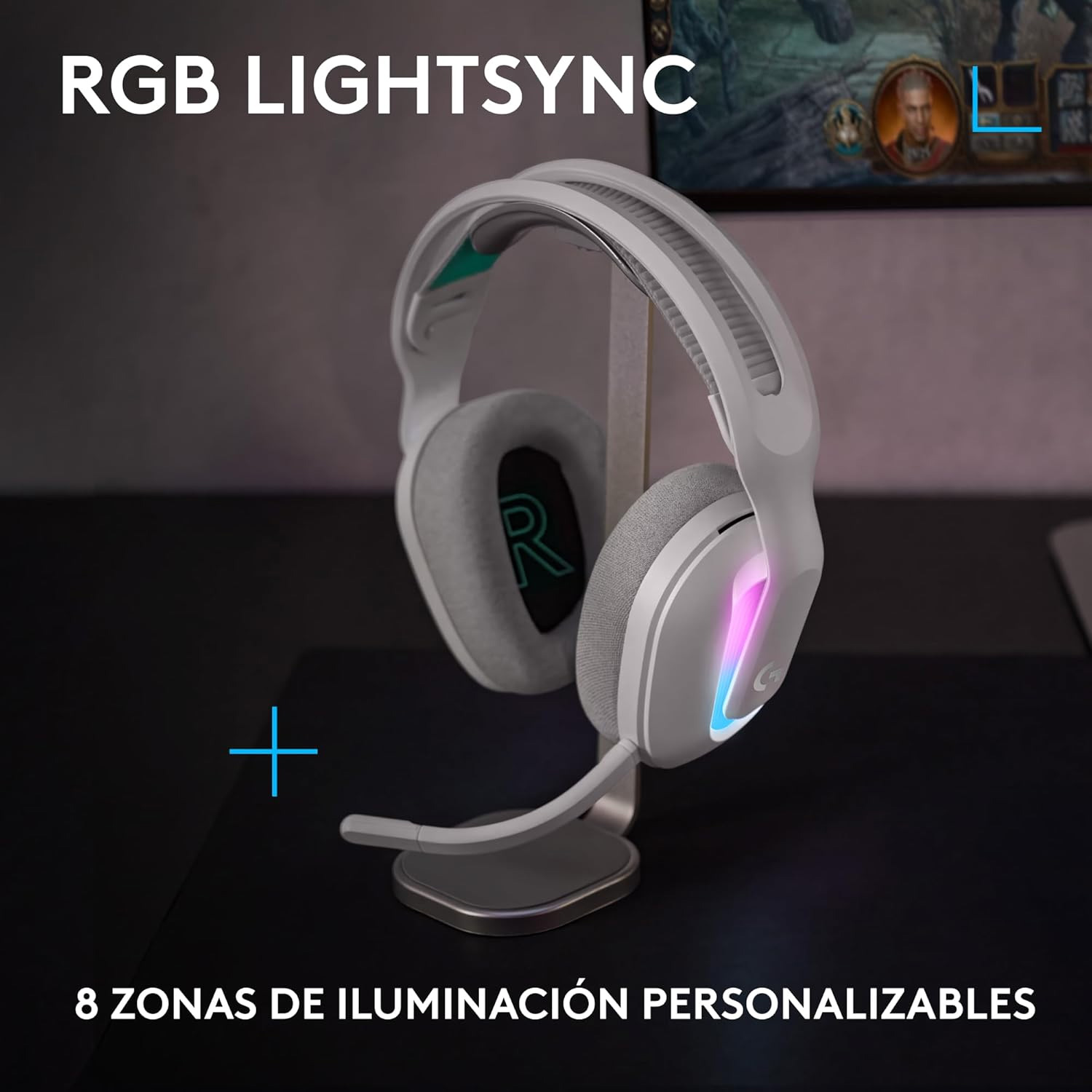 Audifono Gamer Con Microfono Logitech G522 Lightspeed White - Imagen 2